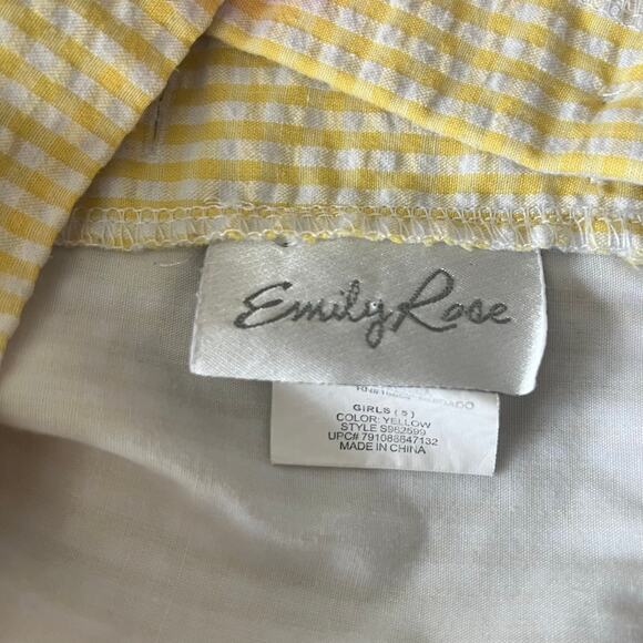 Emily Rose Yellow Gingham Butterfly Sundress Girls Size 5 Ruffle Bow Summer - Picture 9 of 12